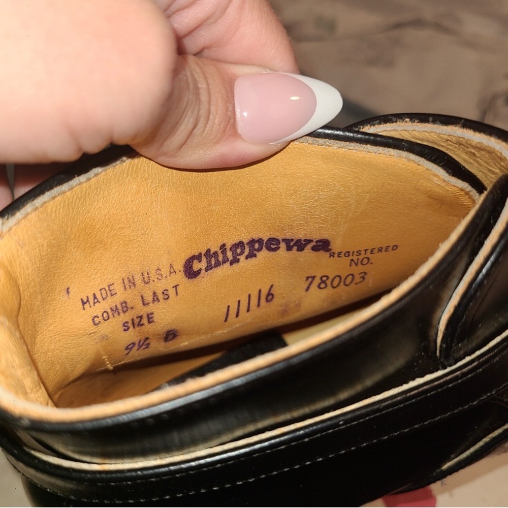Chippewa Mens Black Leather Ankle Boots - Picture 7 of 8